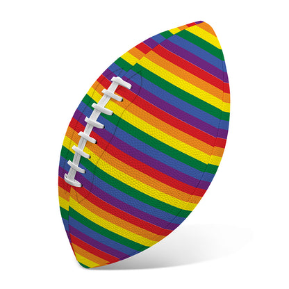 Rainbow Stripe Print Rugby Ball