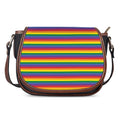 Rainbow Stripe Print Saddle Bag