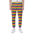 Rainbow Stripe Print Joggers
