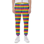 Rainbow Stripe Print Scuba Joggers