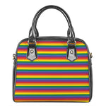Rainbow Stripe Print Shoulder Handbag