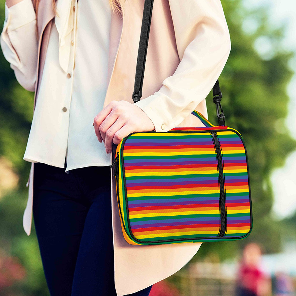 Rainbow Stripe Print Shoulder Strap Bible Bag