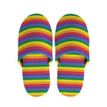 Rainbow Stripe Print Slippers