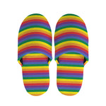 Rainbow Stripe Print Slippers