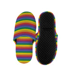 Rainbow Stripe Print Slippers