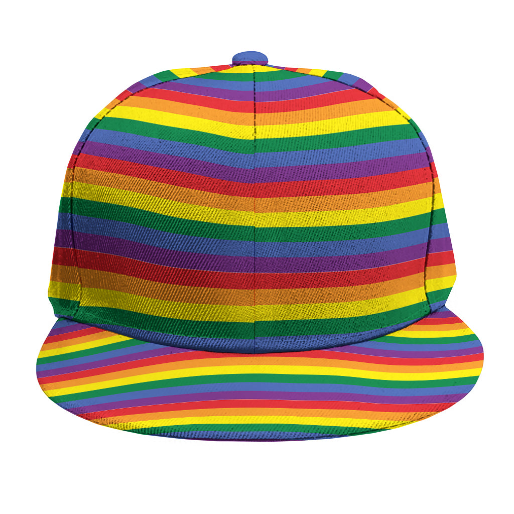 Rainbow Stripe Print Snapback Cap