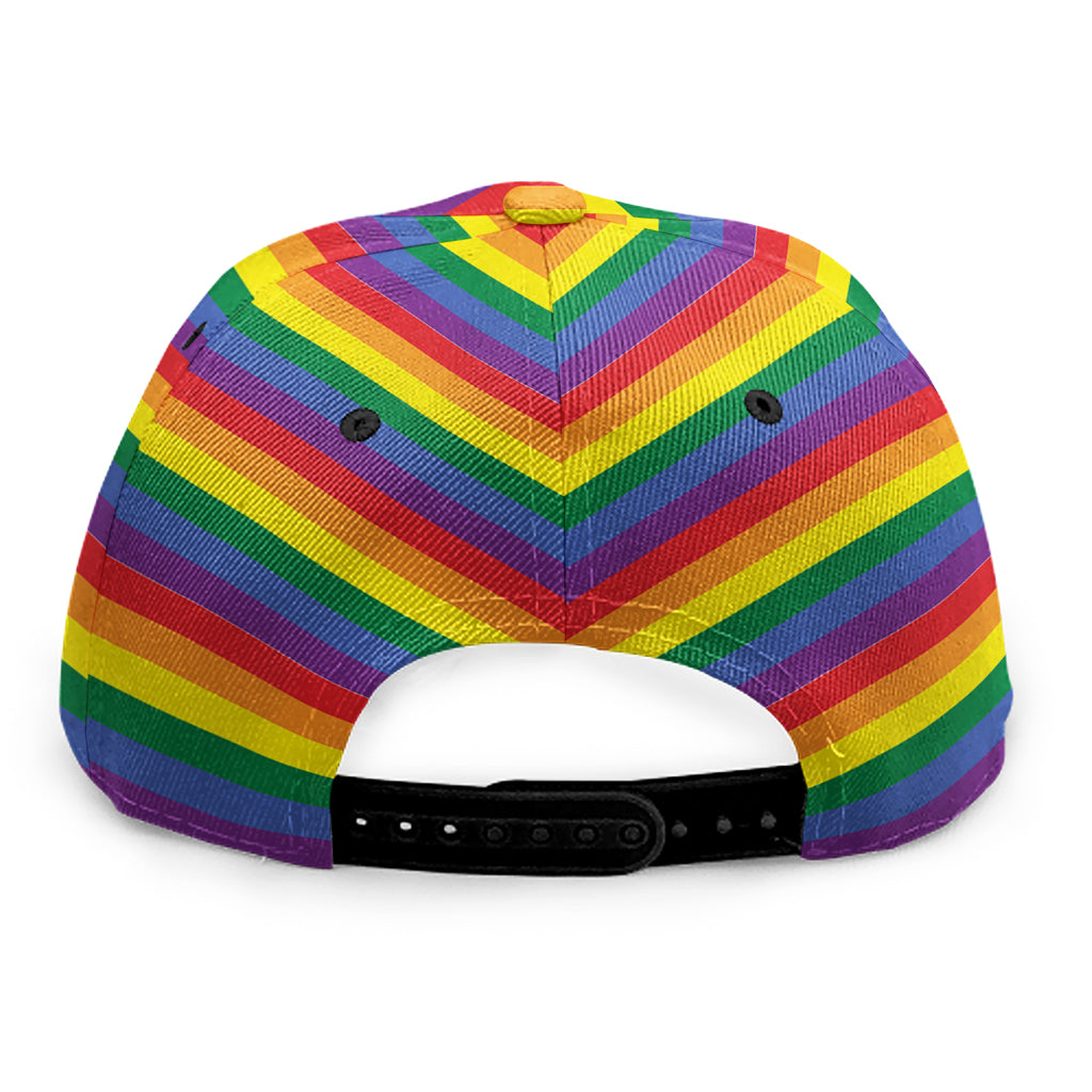 Rainbow Stripe Print Snapback Cap