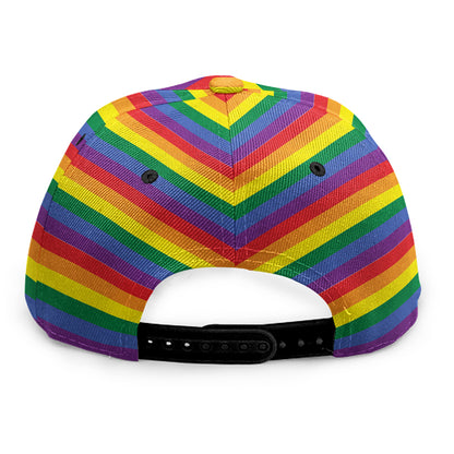 Rainbow Stripe Print Snapback Cap