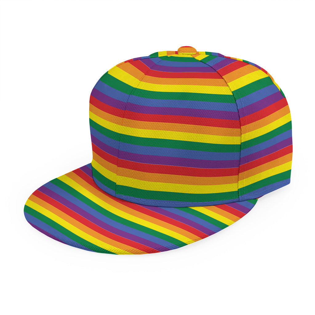 Rainbow Stripe Print Snapback Cap