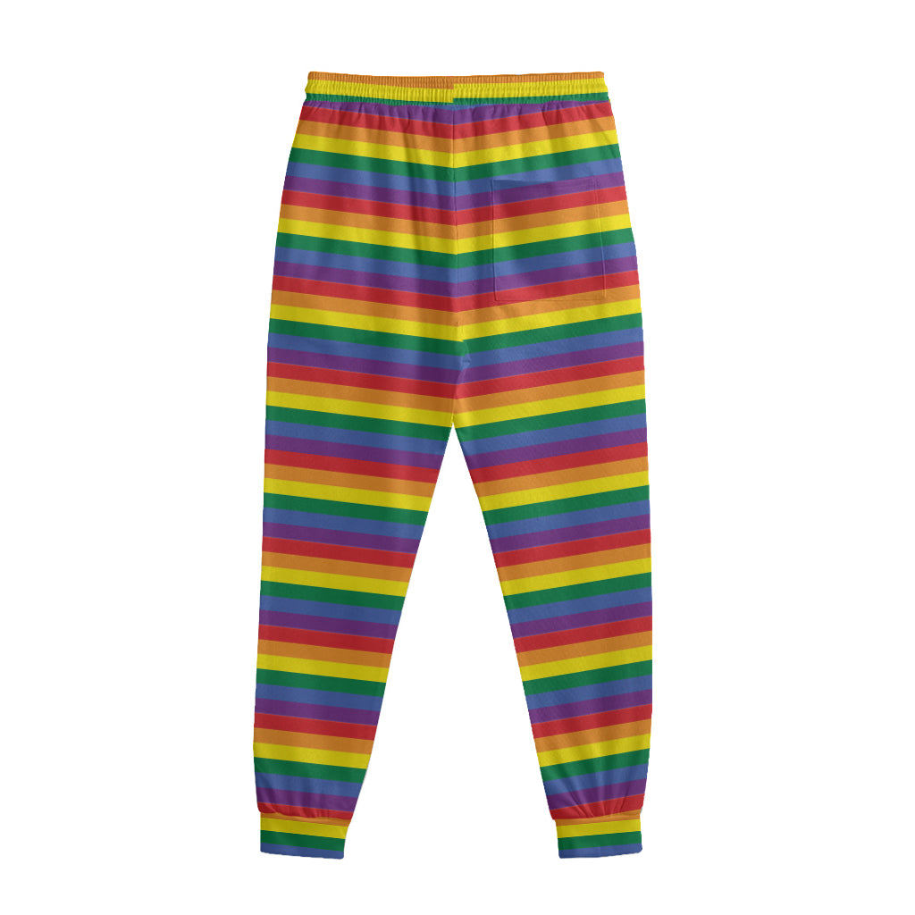 Rainbow Stripe Print Sweatpants