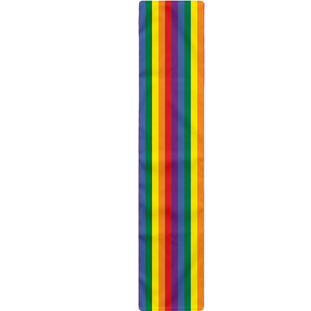 Rainbow Stripe Print Table Runner