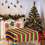 Rainbow Stripe Print Tablecloth