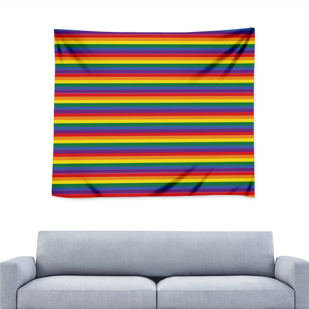 Rainbow Stripe Print Tapestry