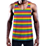 Rainbow Stripe Print Training Tank Top