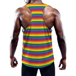 Rainbow Stripe Print Training Tank Top