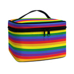 Rainbow Stripe Print Travel Makeup Bag