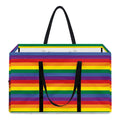 Rainbow Stripe Print Utility Tote Bag