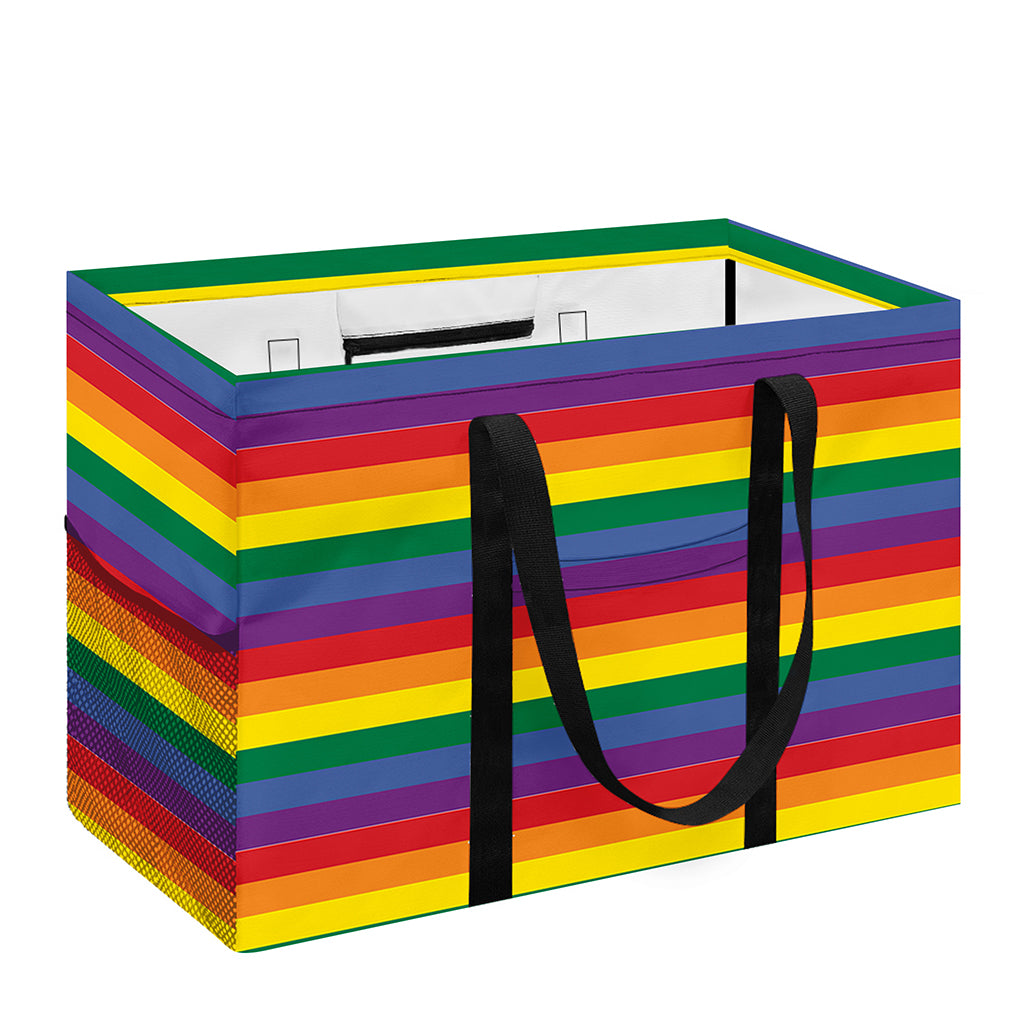 Rainbow Stripe Print Utility Tote Bag