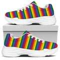 Rainbow Stripe Print White Chunky Shoes
