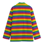 Rainbow Stripe Print Women's Blazer