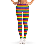 Rainbow Stripe Print Women's Leggings
