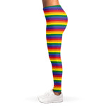 Rainbow Stripe Print Women's Leggings