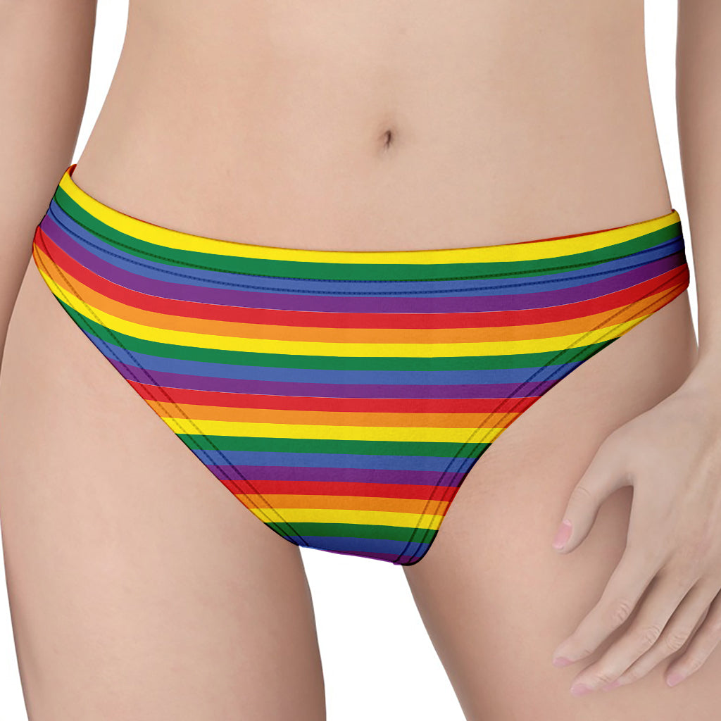 Rainbow Stripe Print Women's Thong