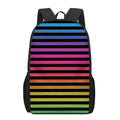 Rainbow Striped Pattern Print 17 Inch Backpack