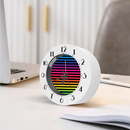 Rainbow Striped Pattern Print Alarm Clock