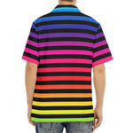 Rainbow Striped Pattern Print Aloha Shirt