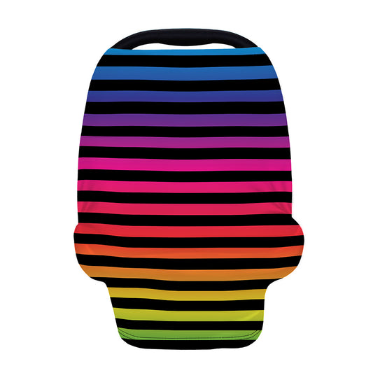Rainbow Striped Pattern Print Baby Seat Cover