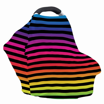 Rainbow Striped Pattern Print Baby Seat Cover