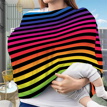 Rainbow Striped Pattern Print Baby Seat Cover