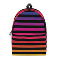 Rainbow Striped Pattern Print School Backpack