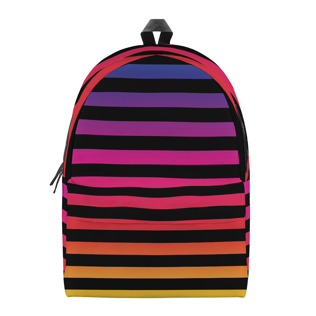Rainbow Striped Pattern Print Backpack