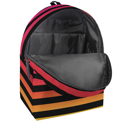 Rainbow Striped Pattern Print Backpack