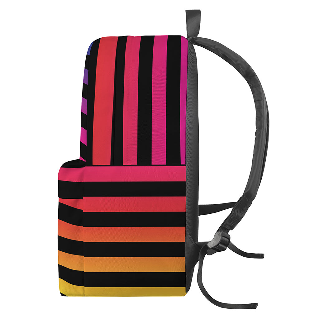 Rainbow Striped Pattern Print Backpack