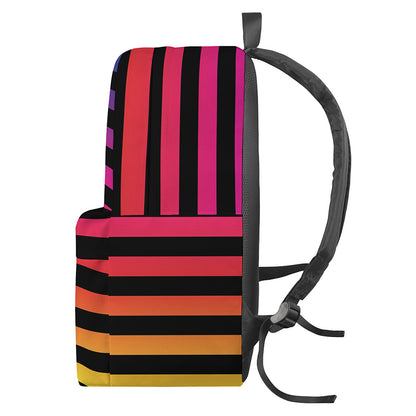 Rainbow Striped Pattern Print Backpack