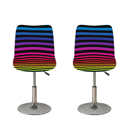 Rainbow Striped Pattern Print Bar Stool Covers