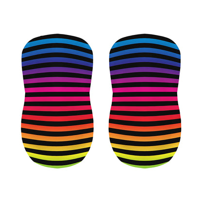 Rainbow Striped Pattern Print Bar Stool Covers