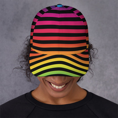 Rainbow Striped Pattern Print Baseball Cap