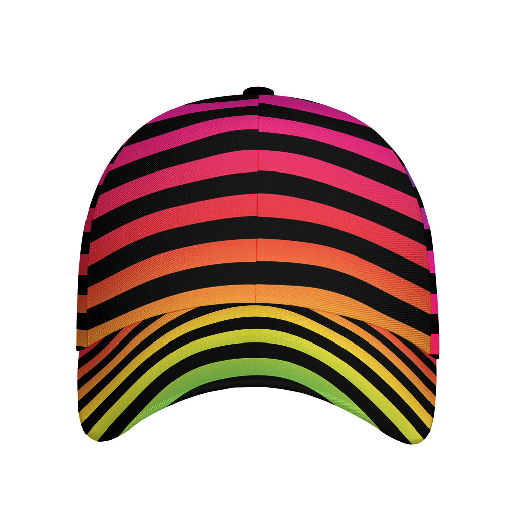 Rainbow Striped Pattern Print Baseball Cap