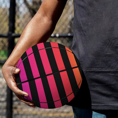 Rainbow Striped Pattern Print Basketball