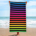 Rainbow Striped Pattern Print Beach Towel