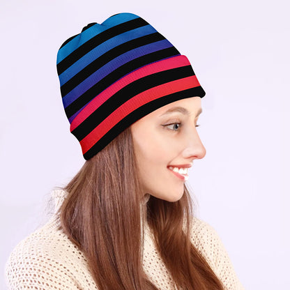 Rainbow Striped Pattern Print Beanie