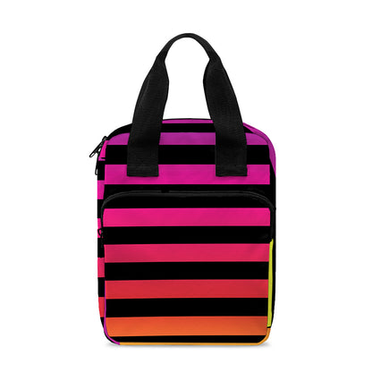 Rainbow Striped Pattern Print Bible Tote Bag