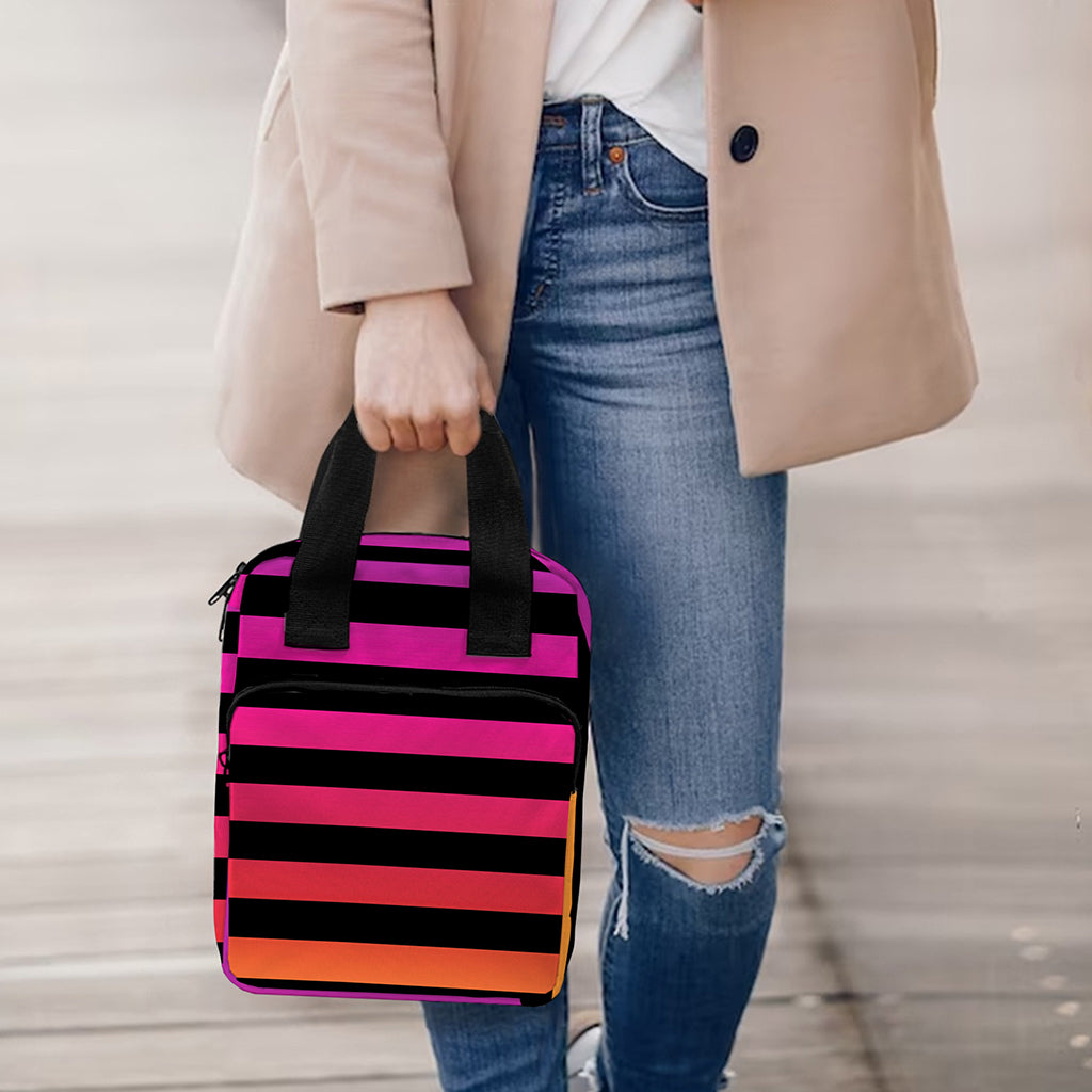 Rainbow Striped Pattern Print Bible Tote Bag