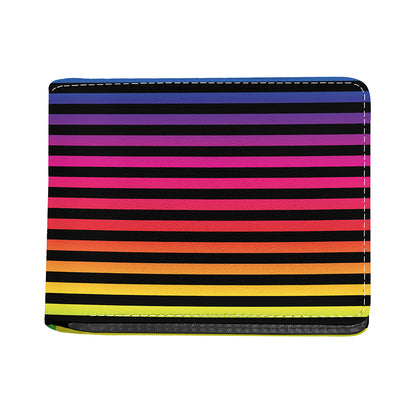 Rainbow Striped Pattern Print Bifold Wallet