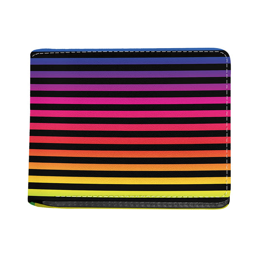 Rainbow Striped Pattern Print Bifold Wallet