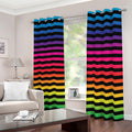 Rainbow Striped Pattern Print Dimout Grommet Curtains